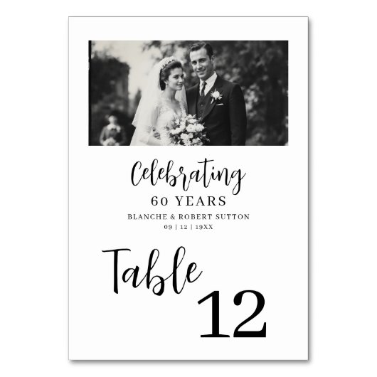 Exquisite Black White Elegant Wedding Anniversarie Kaart (Voorkant)