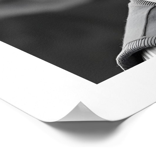 Exquisite Black White Elegant Wedding Anniversarie Poster (Hoek)