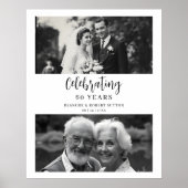 Exquisite Black White Elegant Wedding Anniversarie Poster (Voorkant)