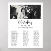 Exquisite Black White Elegant Wedding Anniversarie Poster (Voorkant)
