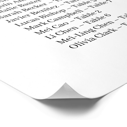 Exquisite Black White Elegant Wedding Anniversarie Poster (Hoek)