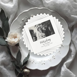 Exquisite Black White Elegant Wedding Anniversarie Servet
