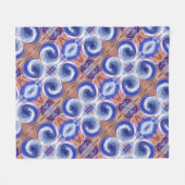 Exquisite blauw rolgolven ontwerp ventilatortas fleece deken (Voorkant (Horizontaal))