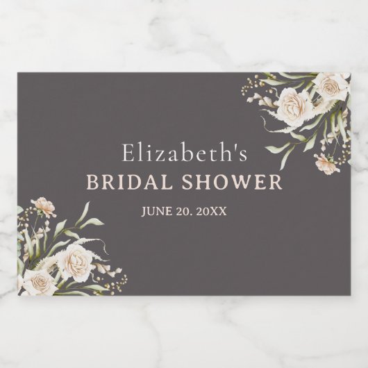 Exquisite Bloom Boho Bridal Shower Sparkling Wijnetiket (Enkel label)
