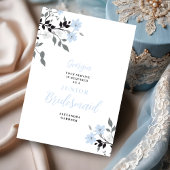 Exquisite Blue Floral Bunch Wedding Jr Bridesmaid Kaart