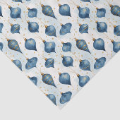 Exquisite Blue Shades Gold Watercolor Christmas Tissuepapier (Detail)