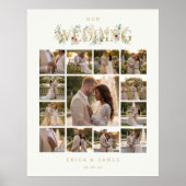Exquisite Botanical Wedding Photo Collage TLW26 Poster (Voorkant)