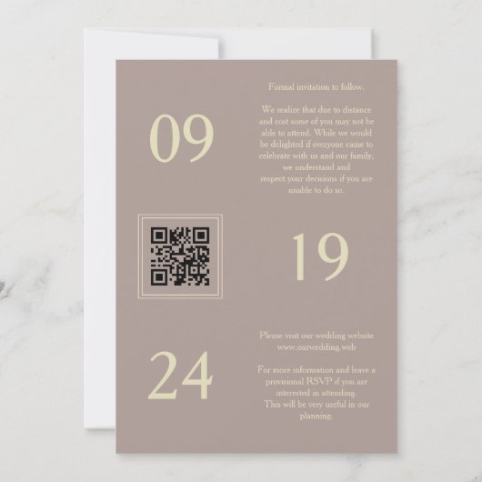 Exquisite Brown Gold Trend Modern 3 Wedding Photos Save The Date (Achterkant)