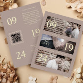 Exquisite Brown Gold Trend Modern 3 Wedding Photos Save The Date