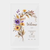 Exquisite Cherish Purple & Yellow Floral Bouquet Acryl Bord (Voorkant)
