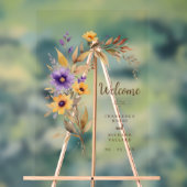 Exquisite Cherish Purple & Yellow Floral Bouquet Acryl Bord (Neutraal)