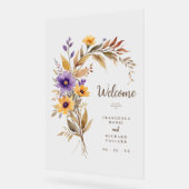 Exquisite Cherish Purple & Yellow Floral Bouquet Acryl Bord (Hoek)