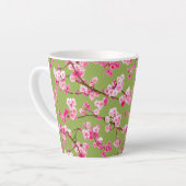 Exquisite Cherry Blossom Florals op Chartreuse Latte Mok (Linkerhoek)