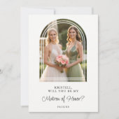 Exquisite Chic Arch Photo Matron Honor Info (Voorkant)