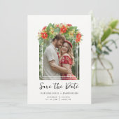 Exquisite Chic Botanical Arch Frame Photo Wedding  Save The Date (Staand voorkant)