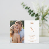 Exquisite Chic Minimalist Gold Wedding Initials Informatiekaartje (Staand voorkant)