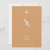 Exquisite Chic Minimalist Golden Wedding Initials Save The Date (Voorkant)