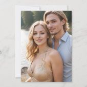 Exquisite Chic Minimalist Golden Wedding Initials Save The Date (Achterkant)