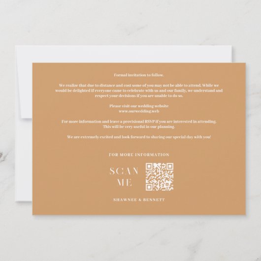 Exquisite Chic Minimalist Golden Wedding Initials Save The Date (Achterkant)