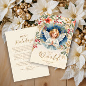 Exquisite Christmas Angel Flowers Victorian  Feestdagenkaart