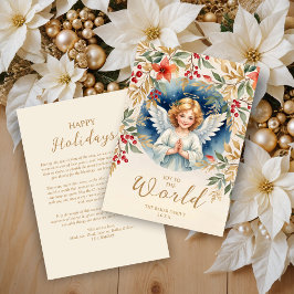 Exquisite Christmas Angel Flowers Victorian  Feestdagenkaart