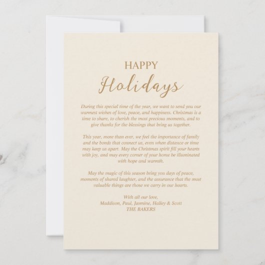 Exquisite Christmas Angel Flowers Victorian  Feestdagenkaart (Achterkant)