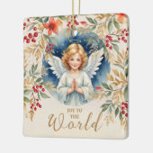 Exquisite Christmas Angel Flowers Victorian Keramisch Ornament (Links)