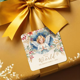 Exquisite Christmas Angel Flowers Victorian  Vierkante Sticker