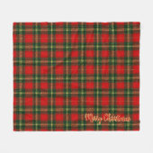 Exquisite Christmas Tartan Merry Christmas Fleece Deken (Voorkant (Horizontaal))