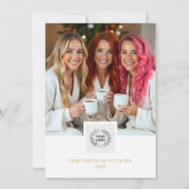 Exquisite Christmas Wreath Red & Gold Photo Feestdagenkaart (Achterkant)