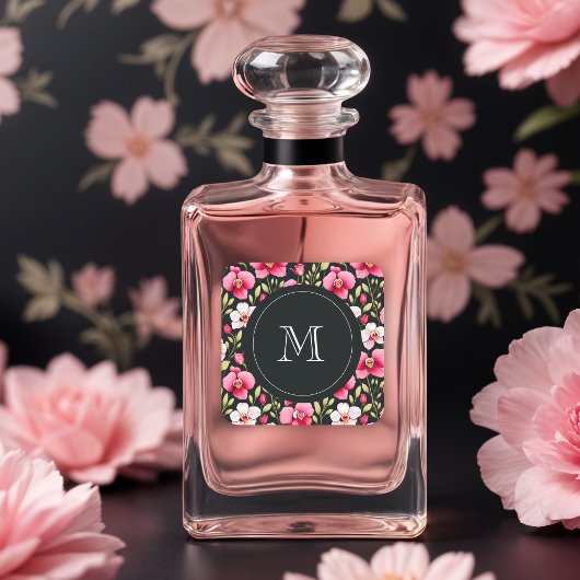 Exquisite Colorful Botanical Pink Orchid & Roses Vierkante Sticker