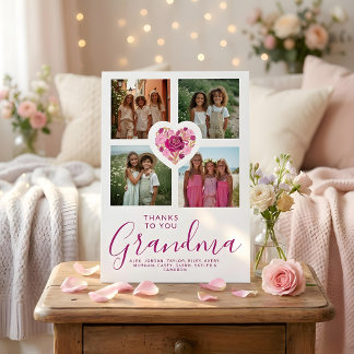 Exquisite Colorful Floral Heart 4-Photo Dear Ones Fotoplaat