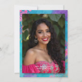 Exquisite Colorful Spanish Quinces Floral Border Kaart (Achterkant)