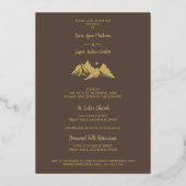 Exquisite  Cool Rustic Mountains Photo in Brown Folie Uitnodiging (Achterkant)