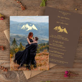 Exquisite Cool Rustic Mountains Photo in Brown Folie Uitnodiging