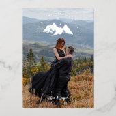 Exquisite Cool Rustic Mountains Photo in Grey Folie Uitnodiging (Voorkant)