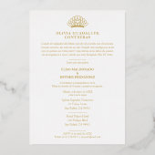 Exquisite Crown Quinceañera Photo Fancy Script Folie Uitnodiging (Achterkant)