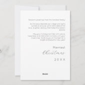 Exquisite Delicate White Flowers Silver Ornament Feestdagenkaart (Achterkant)