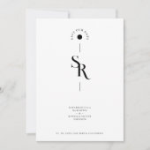 Exquisite Elegant Minimalist Black & White Wedding Save The Date (Voorkant)