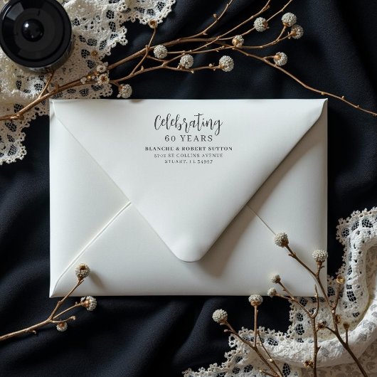 Exquisite Elegant Wedding Anniversarie Address Rubberstempel