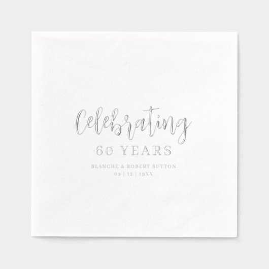 Exquisite Elegant Wedding Anniversarie Calligraphy Folie Servetten (Voorkant)