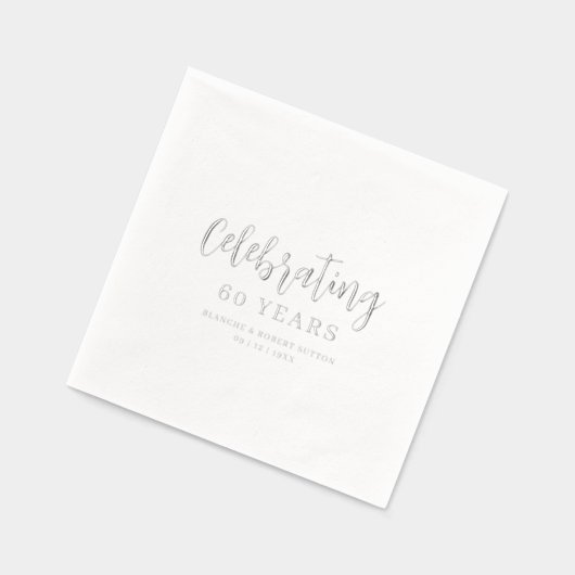 Exquisite Elegant Wedding Anniversarie Calligraphy Folie Servetten (Links)