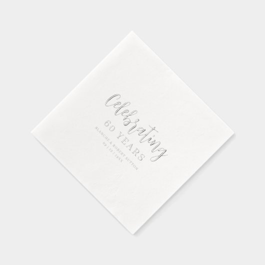 Exquisite Elegant Wedding Anniversarie Calligraphy Folie Servetten (Rechts)