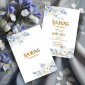 Exquisite Floral Branches in Blue Naming Ceremony Kaart