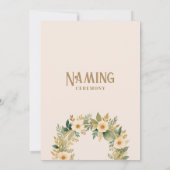Exquisite Floral Garland in Peach Naming Ceremony Kaart (Achterkant)