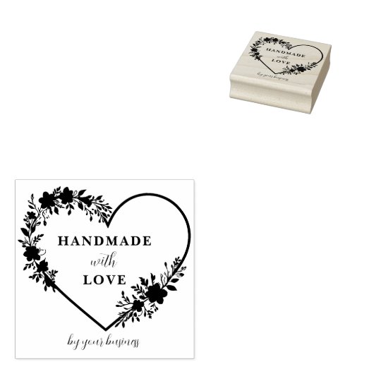 Exquisite Floral Heart Shape Wreath Handmade Love Rubberstempel (Gestempeld)