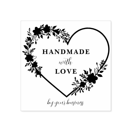 Exquisite Floral Heart Shape Wreath Handmade Love Rubberstempel (Afrduk)