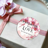 Exquisite Floral Orchids for Handmade with Love Ronde Sticker
