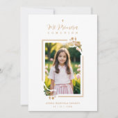 Exquisite Gold Floral Botanical Frame Communion Kaart (Voorkant)