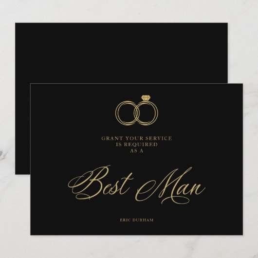 Exquisite Gold Wedding Rings Trendy Best Man (Voorkant / Achterkant)